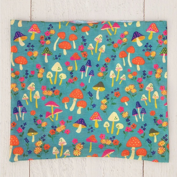 Natural Life Half Boho Bandeau Headband - Mushroom Print, Blue, NWT - Picture 2 of 2